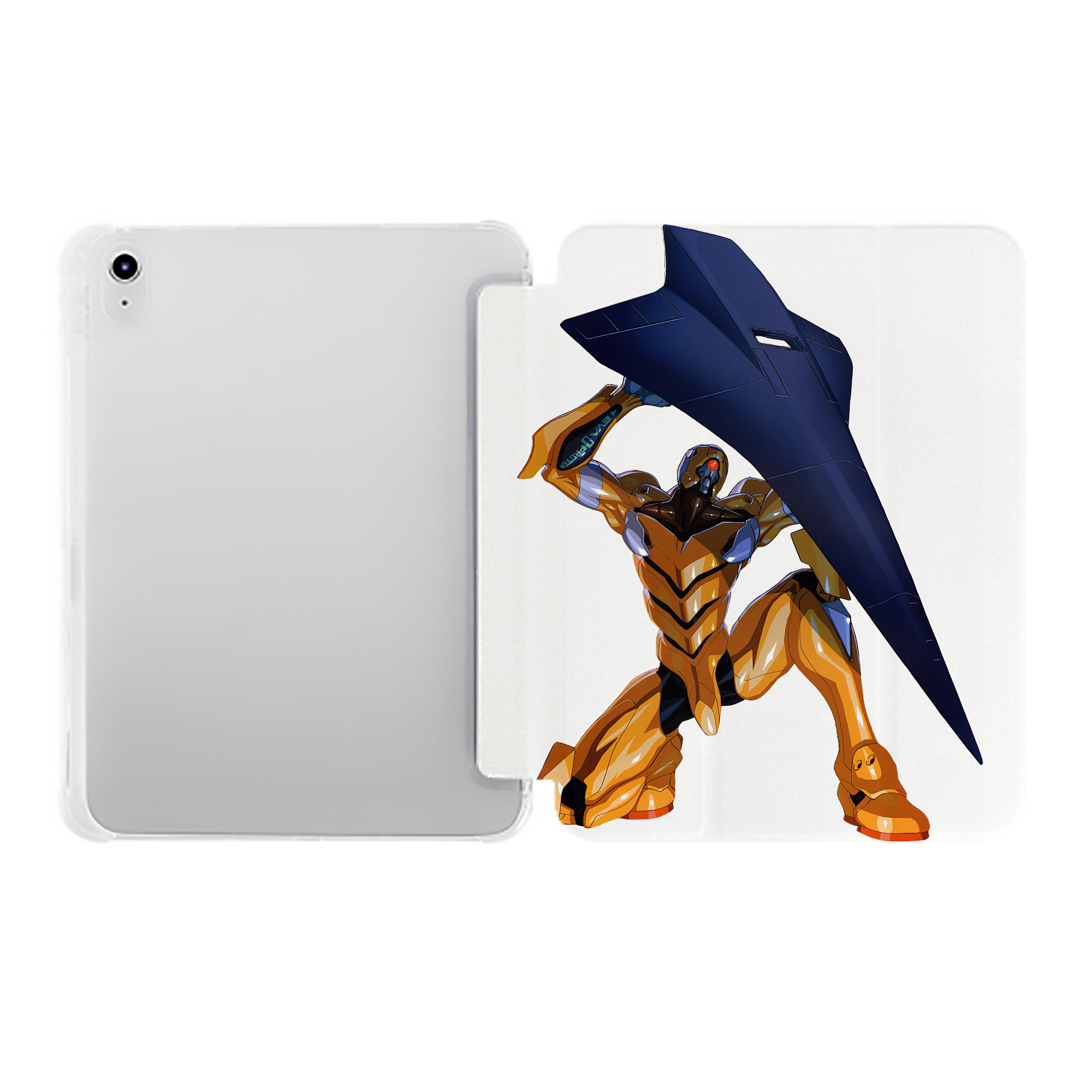 （画像用） EVA 新世紀エヴァンゲリオン IPad ケース ペン収納付き 三つ折りスタンド PUレザー×シリコン 対応機種9.5/10.5/10.9インチ
